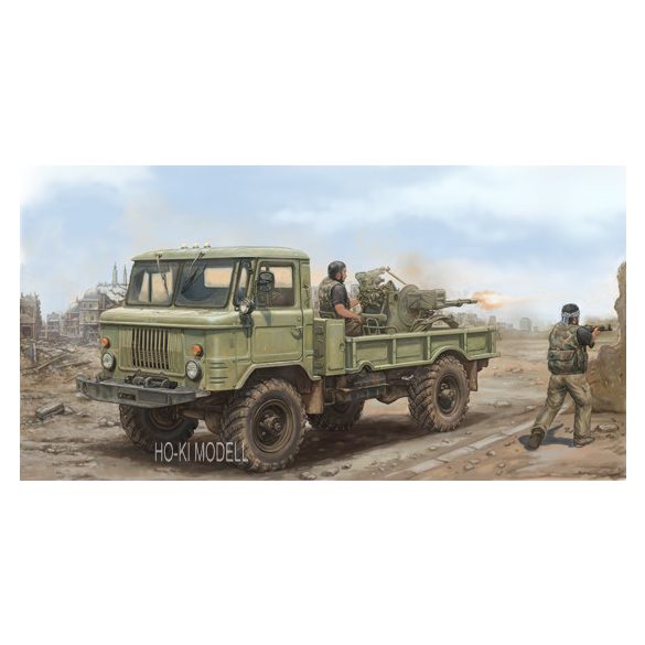 Trumpeter 01017 Russian GAZ-66 4x4 all-road Military Light Truck + Zu-23-2