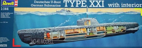 Revell 05078  Deutsches U-Boot Type XXI with interior German Submarine