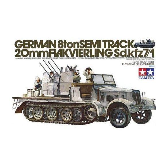 Tamiya 35050 German 8Ton Semi-Track 20mm Flakvierling Sd.kfz 7/1