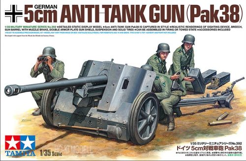 Tamiya 35392 -  WWII German 5cm Anti-Tank Gun Pak.38