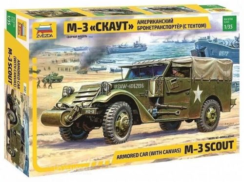 Zvezda 3581 M3 Armored Scout Car with Canvas