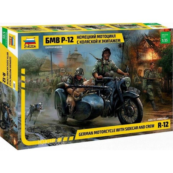 Zvezda 3607  BMW R-12 oldalkocsis motor személyzettel