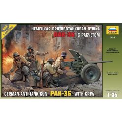 Zvezda 3610 German anti-tank gun PAK-36 (3,7cm) with Crew 