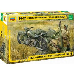 Zvezda 3651 Soviet motorcycle M-72 with 82-mm Mortar 