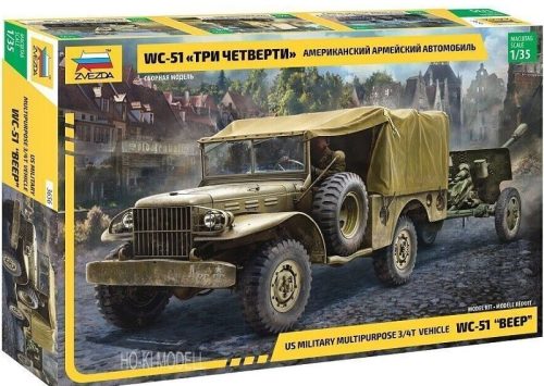 Zvezda 3656 US Military Multipurpose 3/4T Vehicle Dodge WC-51 BEEP