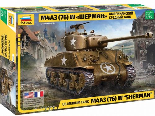 Zvezda 3676 US Medium Tank M4A3 (76) W "Sherman"