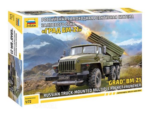 Zvezda 5051 Russian Truck Mounted Multiple Rocket Launcher GRAD BM-21