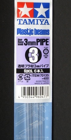 Tamiya 70135 3mm Plastic Pipe (6pcs)