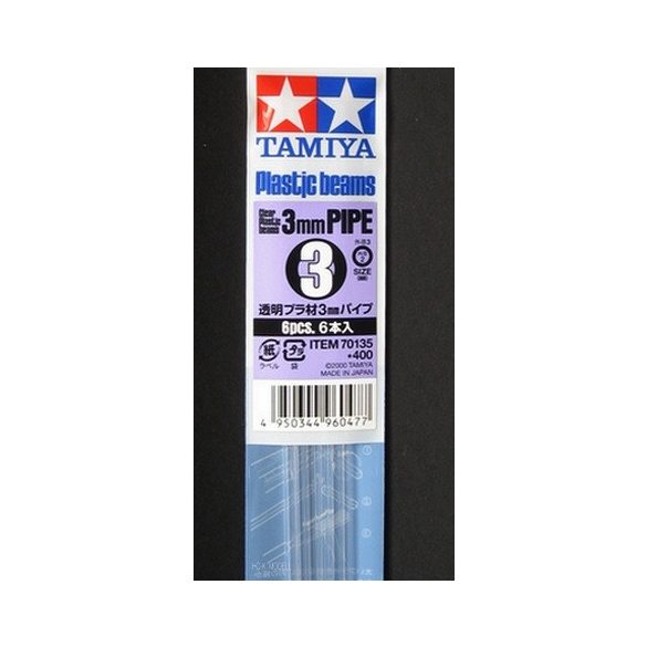 Tamiya 70135 3mm Plastic Pipe (6pcs)