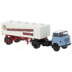   Brekina 71216 IFA W-50 Nyergesvontató Teherautó Sör Szállító Pótkocsival - Magdeburger Biere
