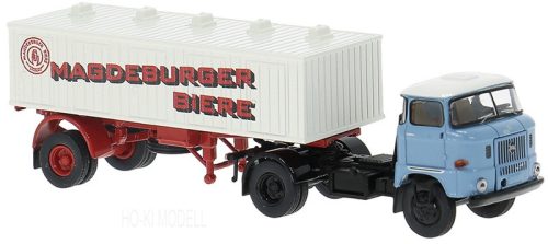 Brekina 71216 IFA W-50 Nyergesvontató Teherautó Sör Szállító Pótkocsival - Magdeburger Biere
