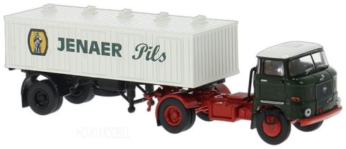 Brekina 71220 IFA W-50 Nyergesvontató Teherautó Sör Szállító Pótkocsival - Jenaer Pils