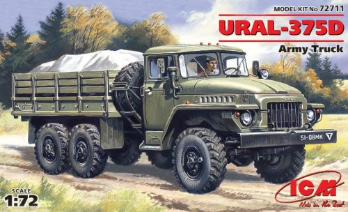 ICM 72711 URAL-375D Soviet Army Truck - Platós Teherautó