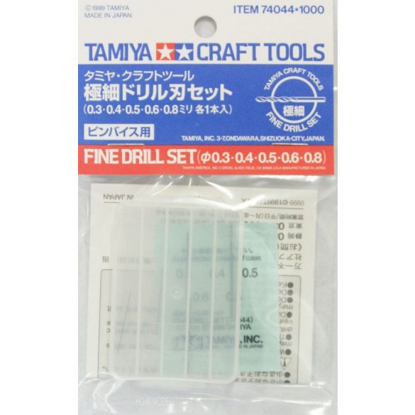Tamiya 74044 fúrószárak 5db (0,3-0,4-0,5-0,6-0,8 mm)
