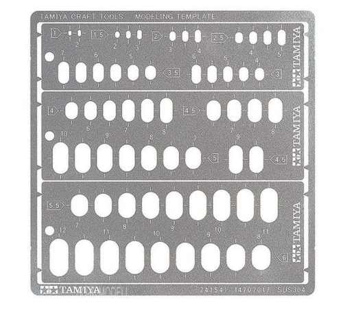 Tamiya 74154 Modellező Sablon (Lekerekített téglalap 1-6mm)