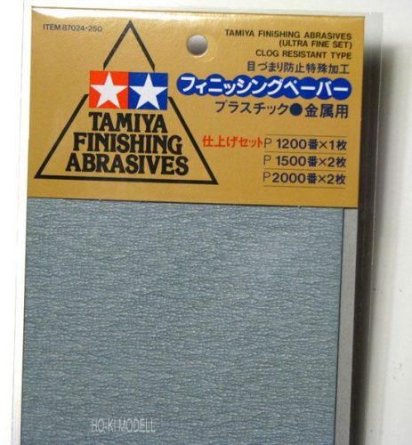 Tamiya 87024 Finishing Abrasives - Csiszolópapírok (1200, 1500, 2000)