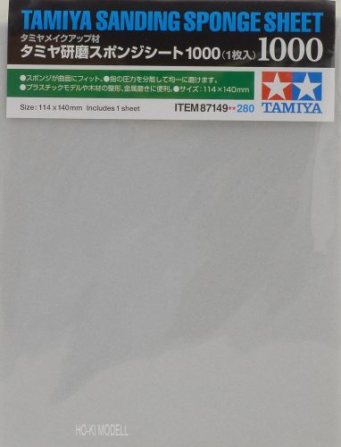 Tamiya 87149  Sanding Sponge Sheet - 1000  Tamiya csiszoló szivacs lap