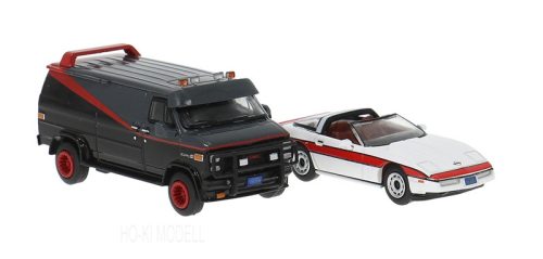 Brekina 90501 GMC Vandura and Chevrolet Corvette C4 - Set 
