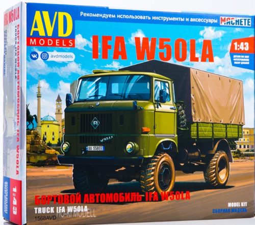 AVD Models 1568 IFA W50LA 4x4 Ponyvás Platós Teherautó