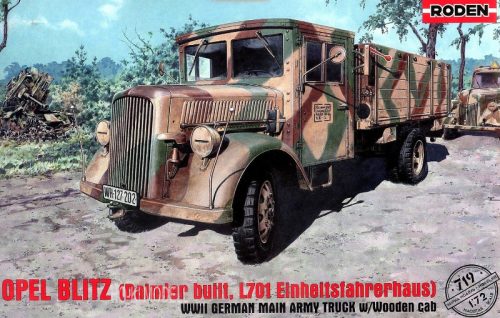 Roden 719  Opel Blitz Daimler/Mercedes L701 Einheitsfahrerhaus WWII German Main Army Truck w/Wooden Cab