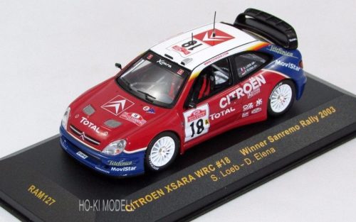 Ixo RAM127 Citroen Xsara WRC #18 Winner Rally San Remo "S Loeb - Elena " - 2003 